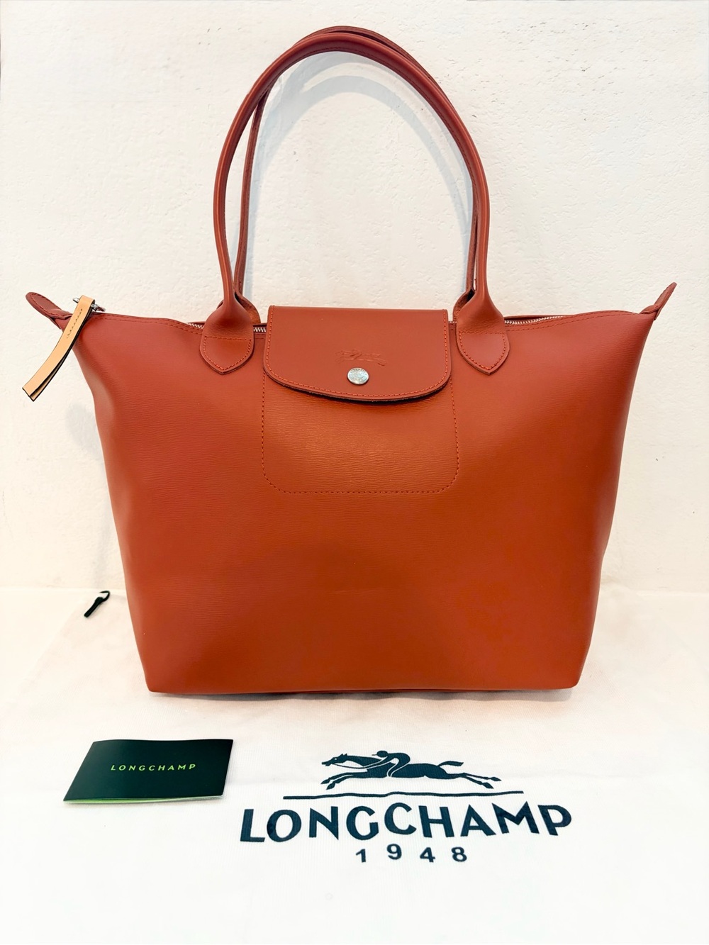 Authentic Longchamp Le Pliage City Medium Tote in Rust - Picture 2 of 15